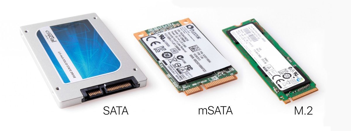 Phân Biệt Ổ Cứng SSD 2.5 inch, mSATA, 1.8 inch, M.2 SATA