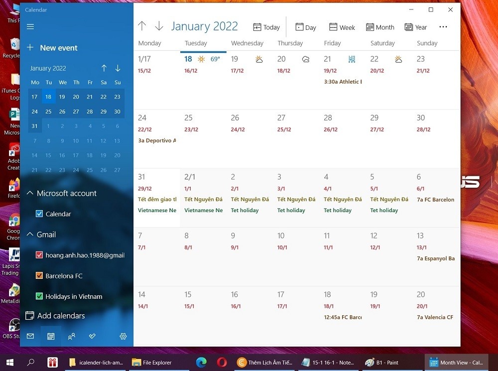 Hướng dẫn cài lịch âm cho Windows 10/Windows 11