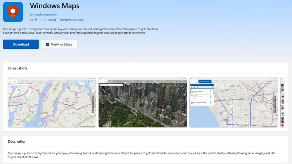 Windows Maps Apps