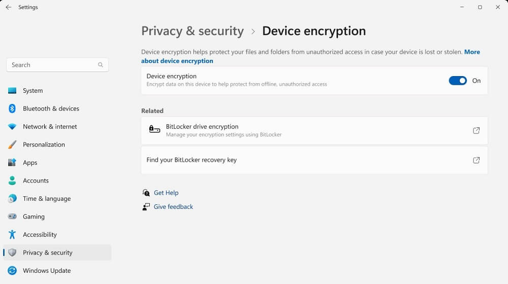 Device Encryption in Windows