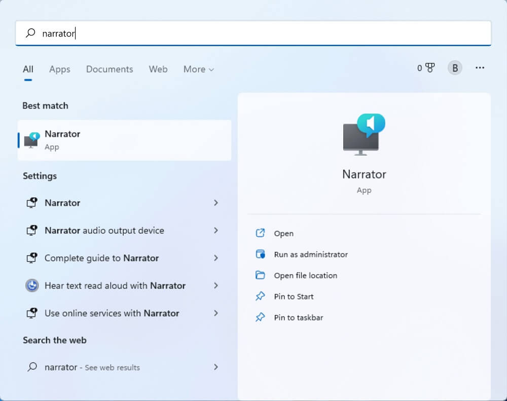 Windows 11 screen reader narrator